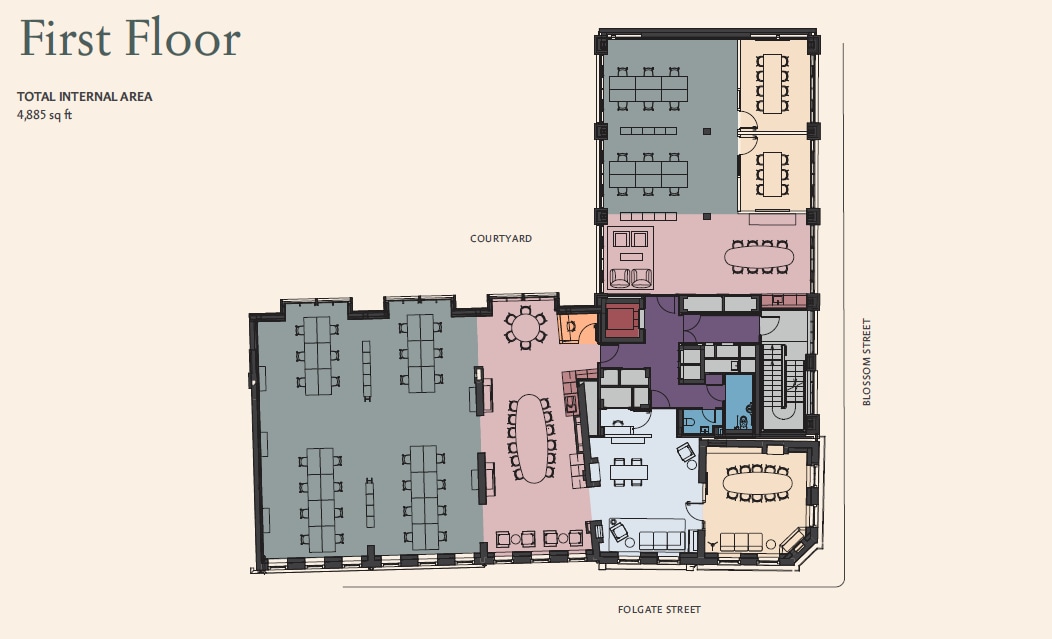 16 Blossom St, Londres à louer Plan d’étage– Image 1 sur 1