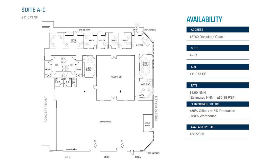 12760 Danielson Ct, Poway, CA à louer Plan d’étage– Image 1 sur 1