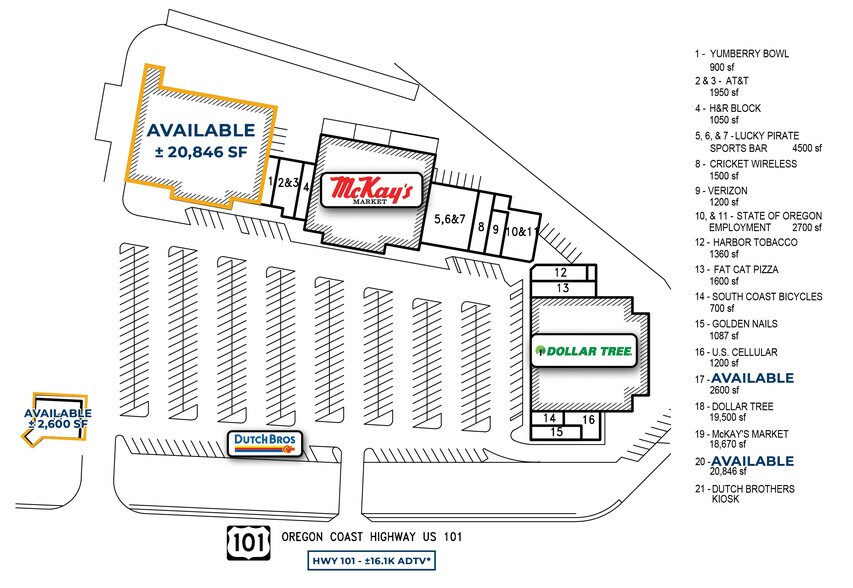 16161-16261 Highway 101 S, Brookings, OR à louer - Plan de site – Image 2 sur 3