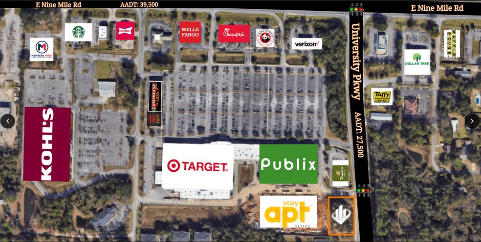 9229 University Pky, Pensacola, FL à vendre - Aérien – Image 2 sur 4