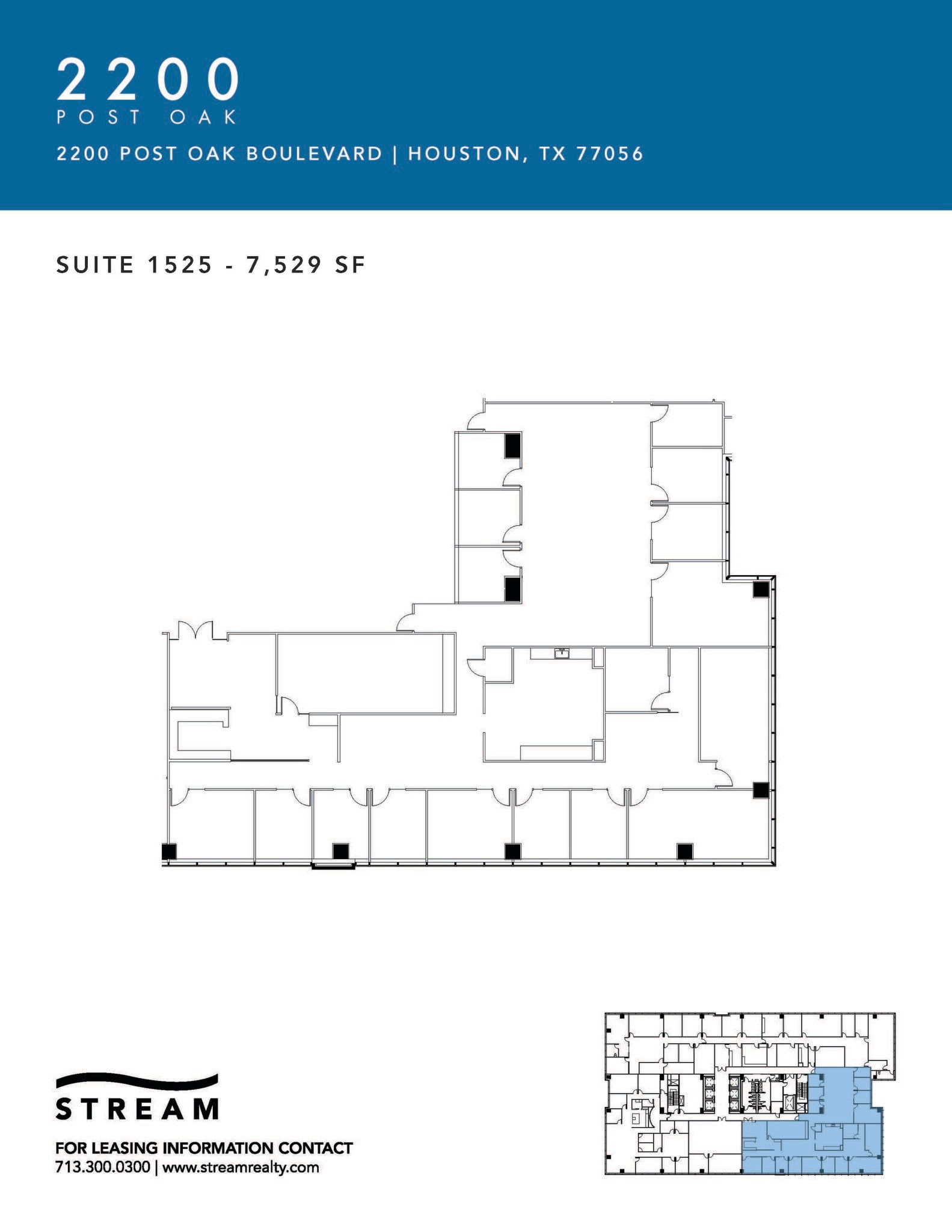 2200 Post Oak Blvd, Houston, TX à louer Plan d’étage– Image 1 sur 1