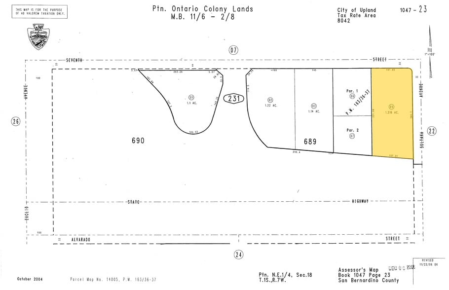 360 E 7th St, Upland, CA à louer - Plan cadastral – Image 2 sur 15
