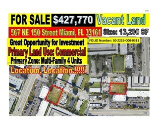 Plus de détails pour 567 NE 150th St, Miami, FL - Terrain à vendre