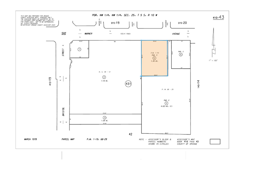 1120 W Warner Ave, Santa Ana, CA à louer - Plan cadastral – Image 1 sur 1