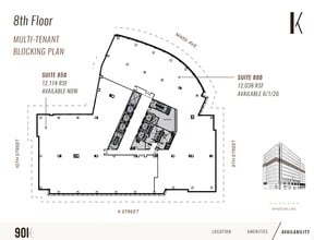 901 K St NW, Washington, DC à louer Plan d’étage– Image 2 sur 2