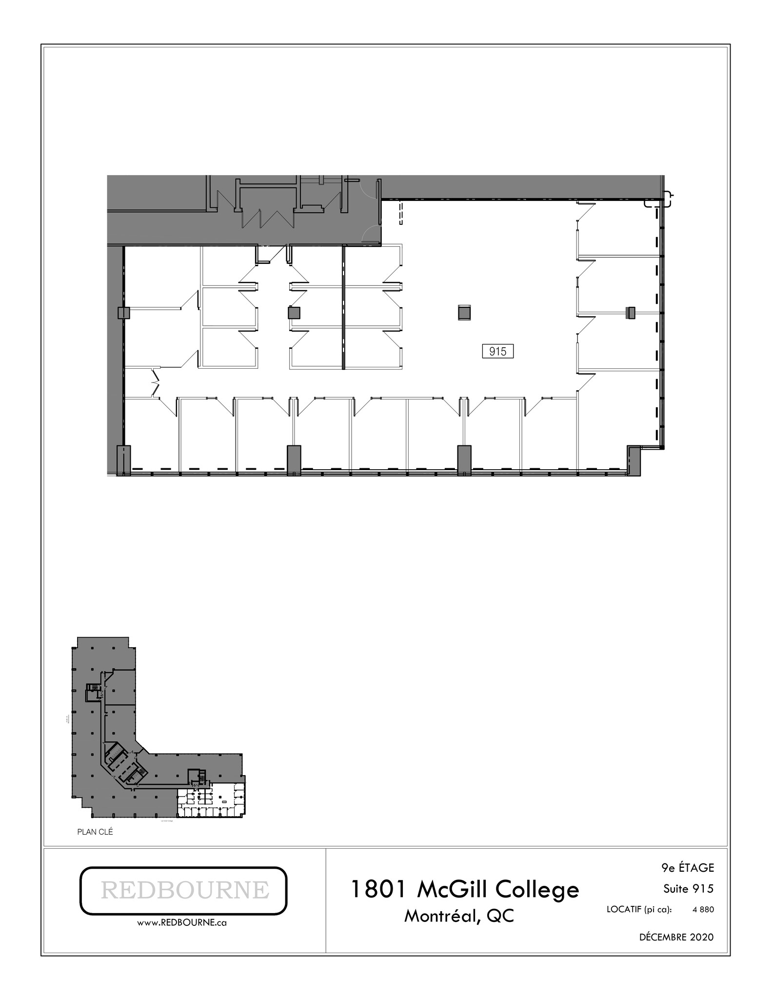 1801 Av McGill College, Montréal, QC à louer Plan d’étage– Image 1 sur 1