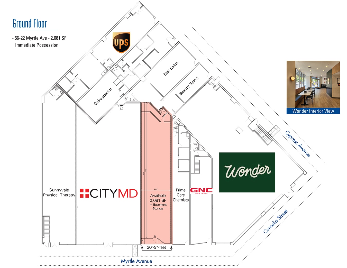 5616-5630 Myrtle Ave, Ridgewood, NY à louer Plan d’étage– Image 1 sur 1