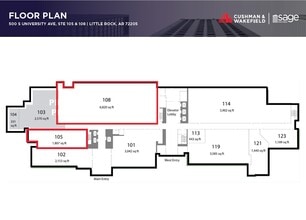 500 S University Ave, Little Rock, AR à louer Plan d’étage– Image 1 sur 1