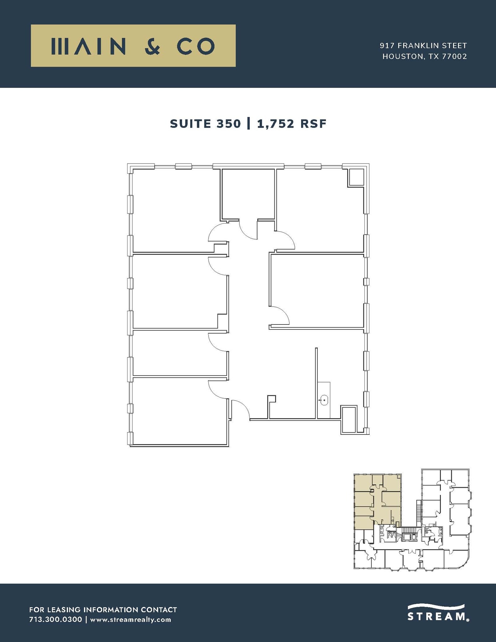 917 Franklin St, Houston, TX à louer Plan d’étage– Image 1 sur 1