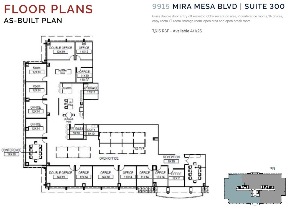 9915 Mira Mesa Blvd, San Diego, CA à louer Plan d’étage– Image 1 sur 2