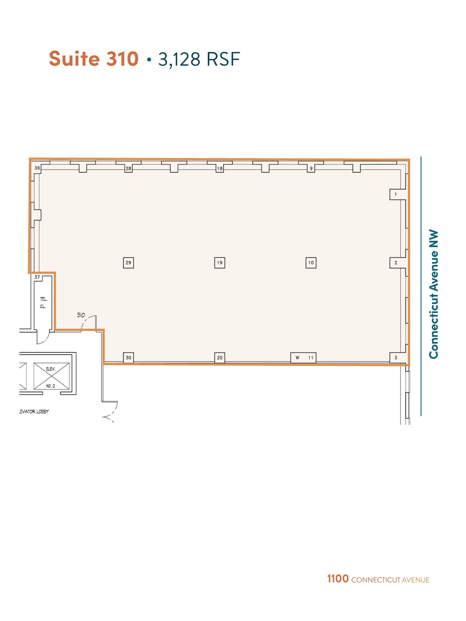 1100 Connecticut Ave NW, Washington, DC à louer Plan d’étage– Image 1 sur 2