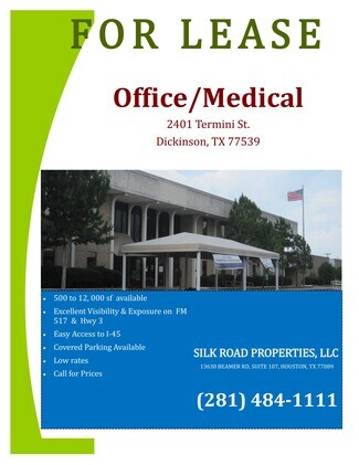 Plus de détails pour 2401 Termini St, Dickinson, TX - Bureau, Bureau/Médical à louer