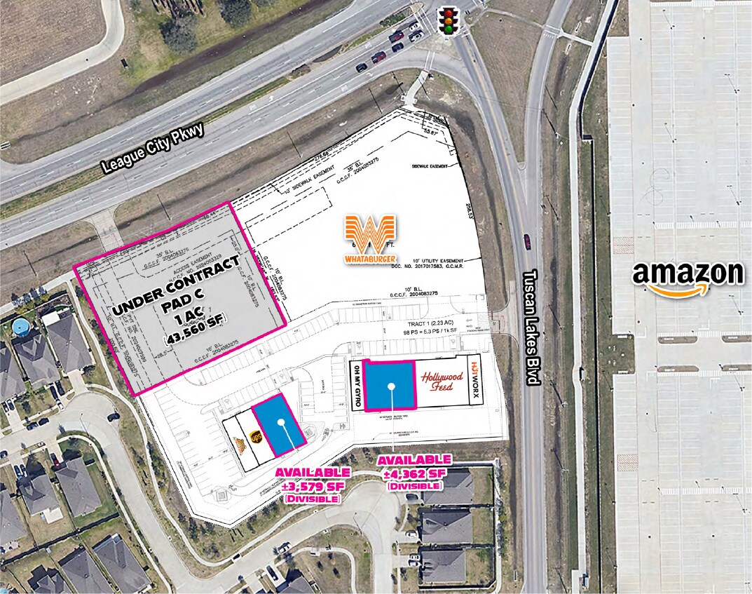 League City Parkway @ Tuscan Lakes Blvd, League City, TX à louer Plan d’étage– Image 1 sur 1