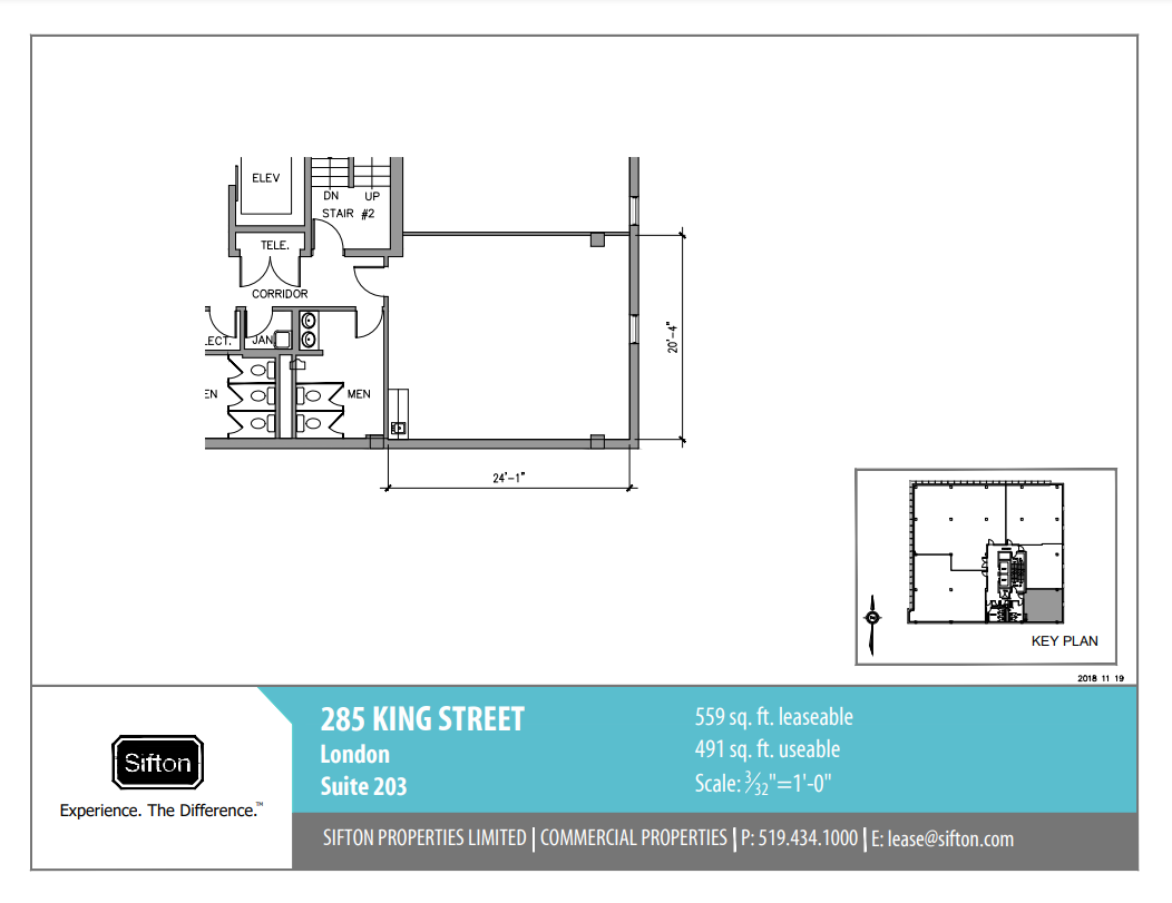 285 King St, London, ON à louer Plan d’étage– Image 1 sur 1