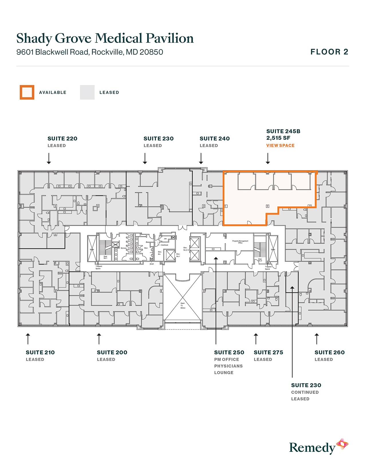 9601 Blackwell Rd, Rockville, MD à louer Plan d’étage– Image 1 sur 4