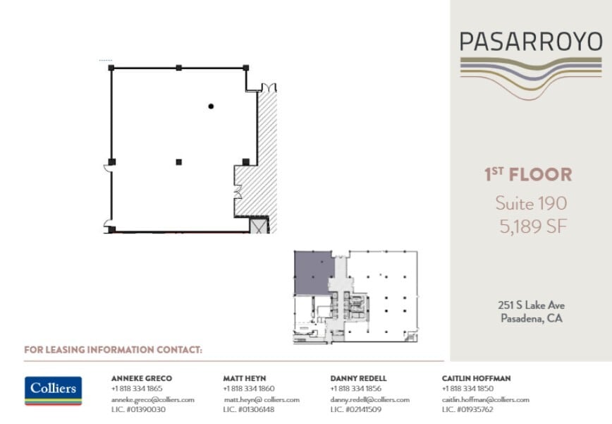 225 S Lake Ave, Pasadena, CA à louer Plan d’étage– Image 1 sur 1