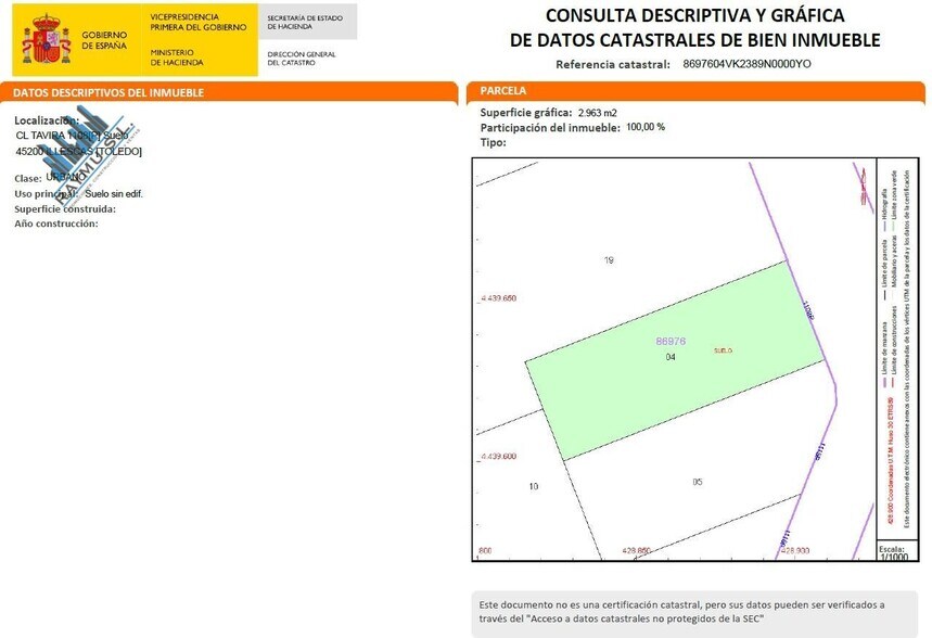 Polígono Veredilla III, 1108P, Illescas, Toledo à vendre - Plan cadastral – Image 3 sur 5