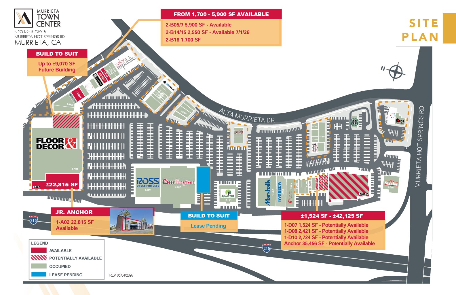 39815-39875 Alta Murrieta Dr, Murrieta, CA à louer Plan de site– Image 1 sur 1