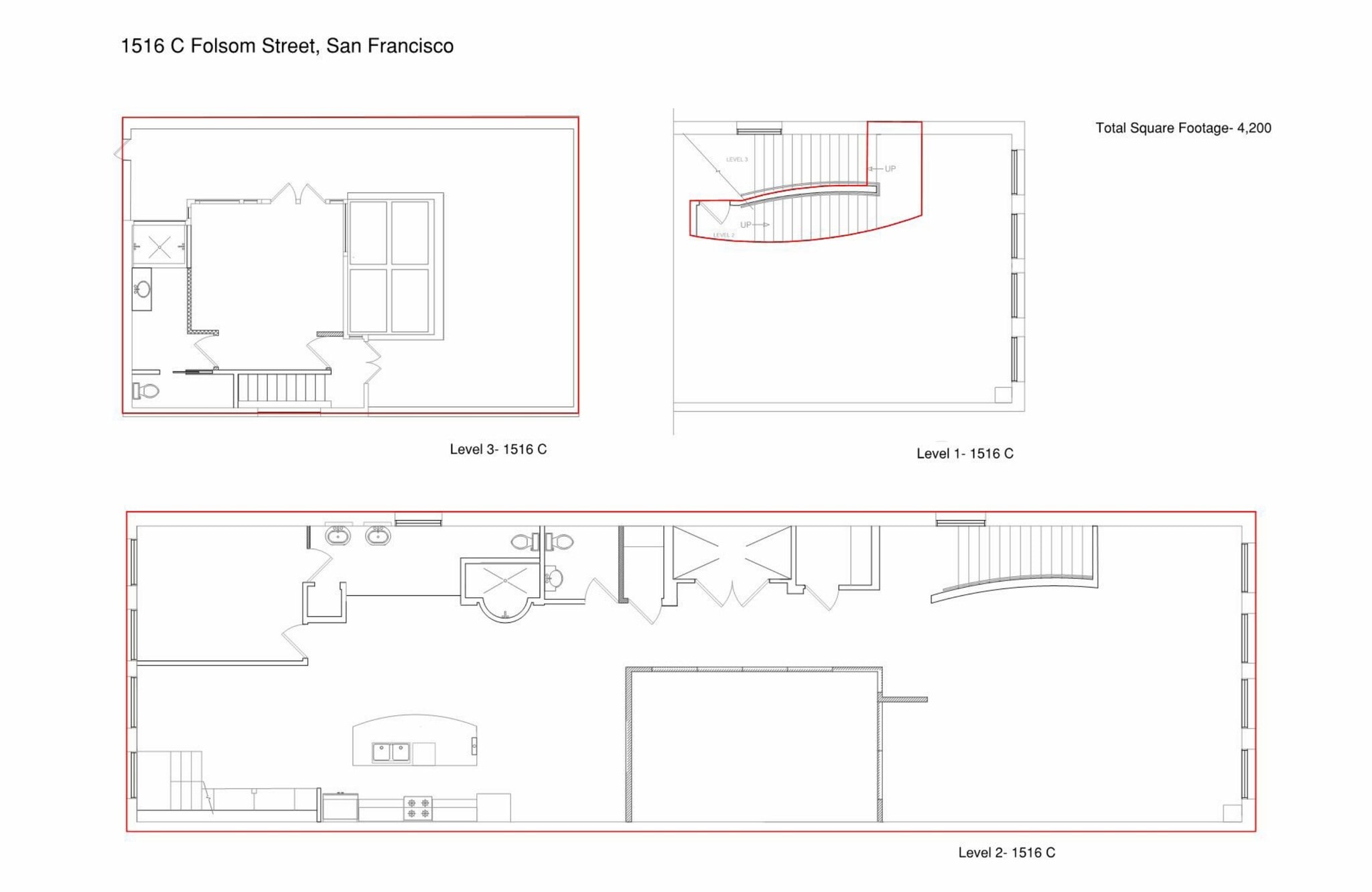 1516 Folsom St, San Francisco, CA à louer Plan d’étage– Image 1 sur 9