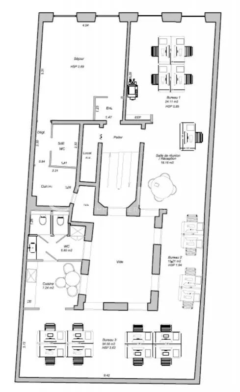 Bureau dans Paris à louer Plan d’étage– Image 1 sur 2