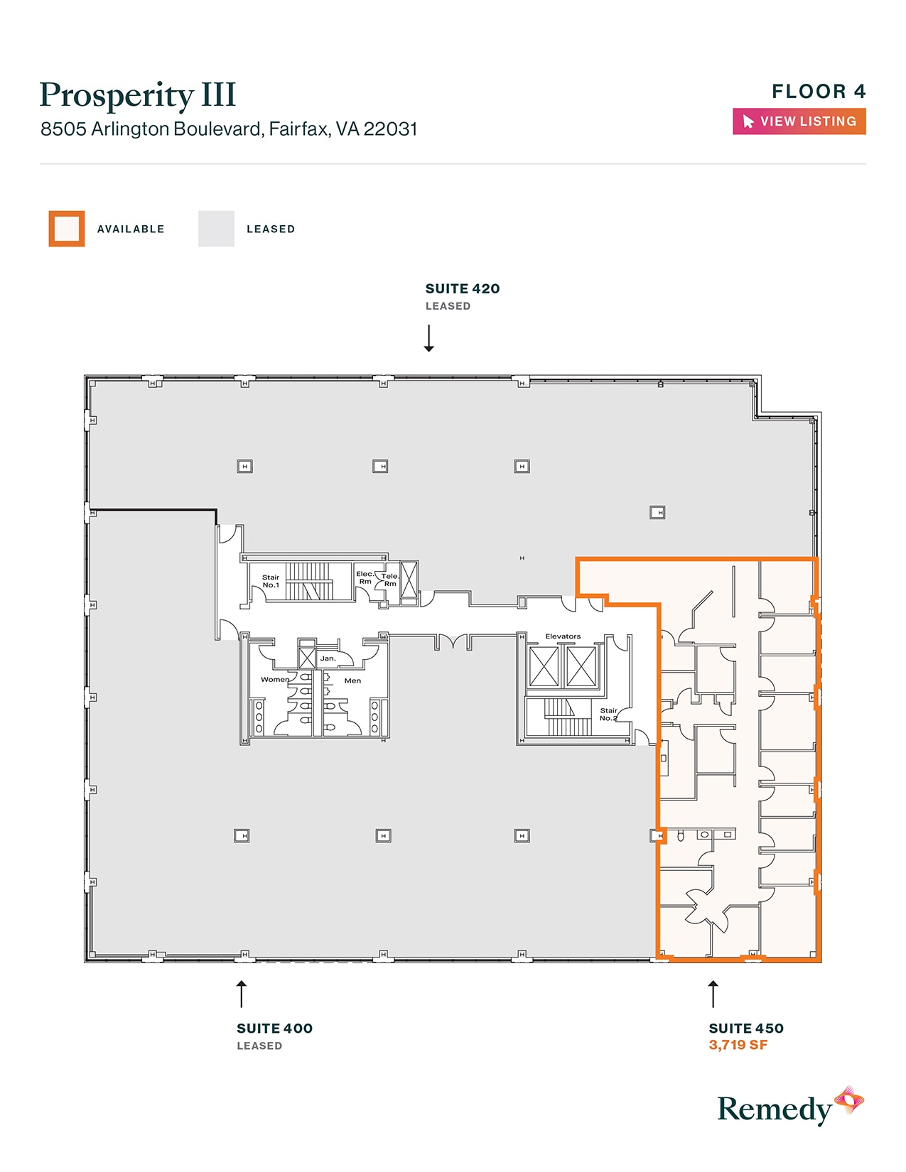 8501 Arlington Blvd, Merrifield, VA à louer Plan d’étage– Image 1 sur 1