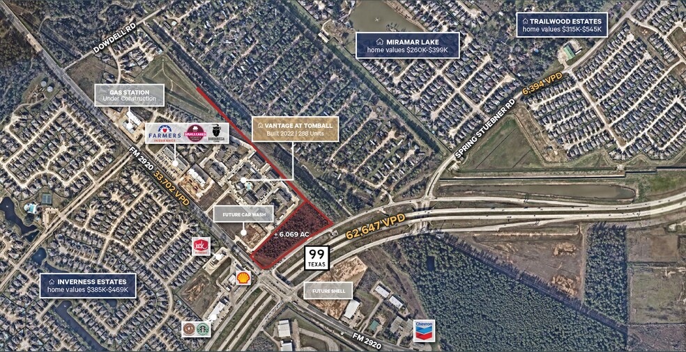 Hard Corner of FM 2920 and Grand Parkway, Tomball, TX à vendre - Aérien – Image 1 sur 4