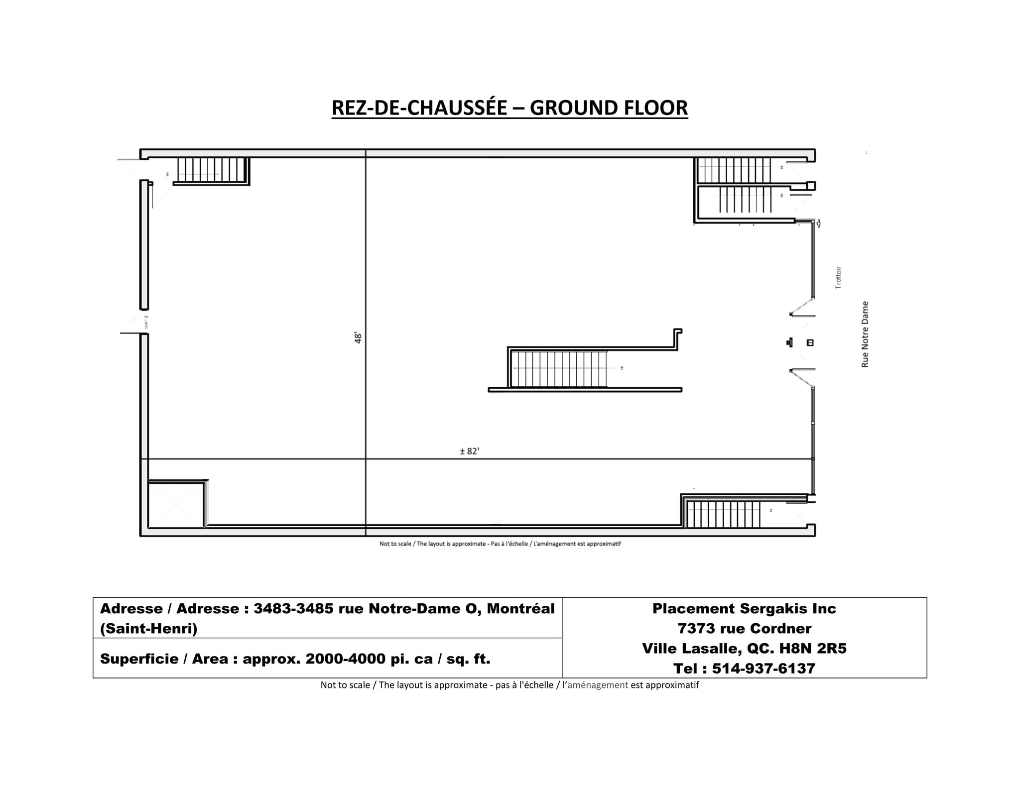 3481-3487 St Notre-Dame O, Montréal, QC à louer Plan de site– Image 1 sur 1