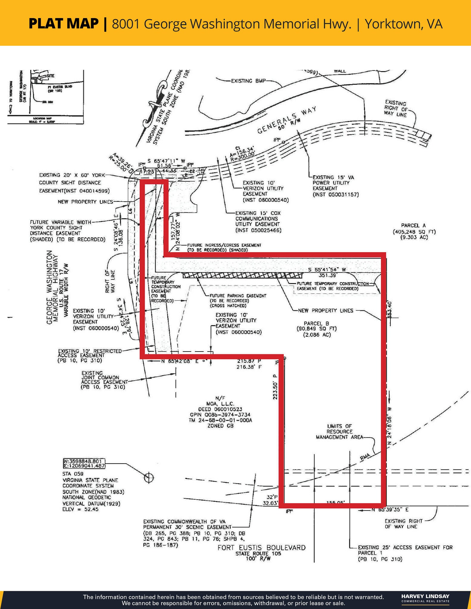 Route 17 & Fort Eustis Blvd, Yorktown, VA à vendre Plan cadastral– Image 1 sur 3