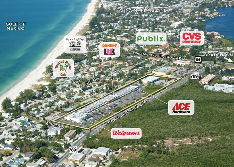 3200-3352 E Bay Dr, Holmes Beach, FL à louer - Aérien – Image 2 sur 5