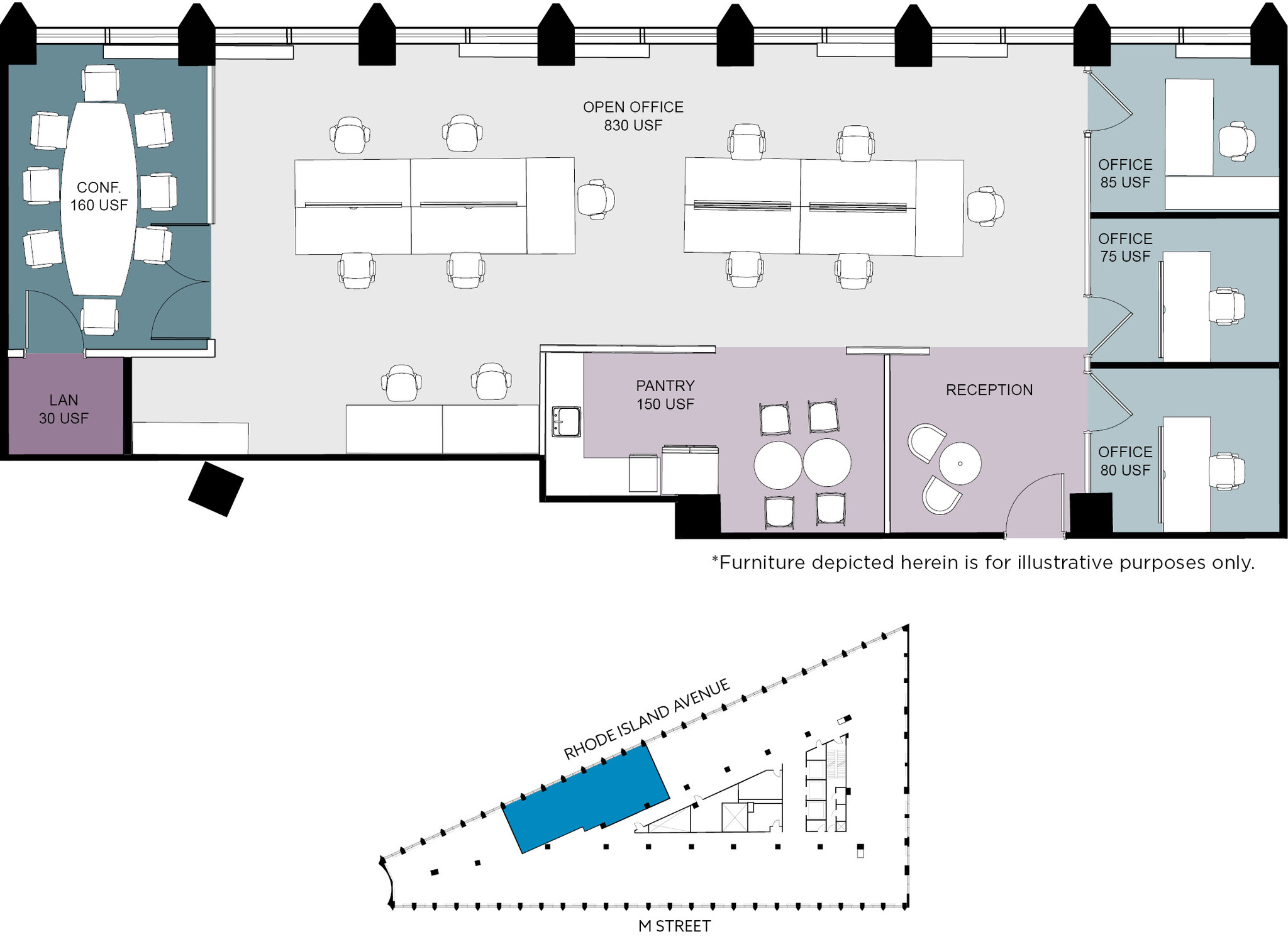 1730 Rhode Island Ave NW, Washington, DC à louer Plan d’étage– Image 1 sur 15