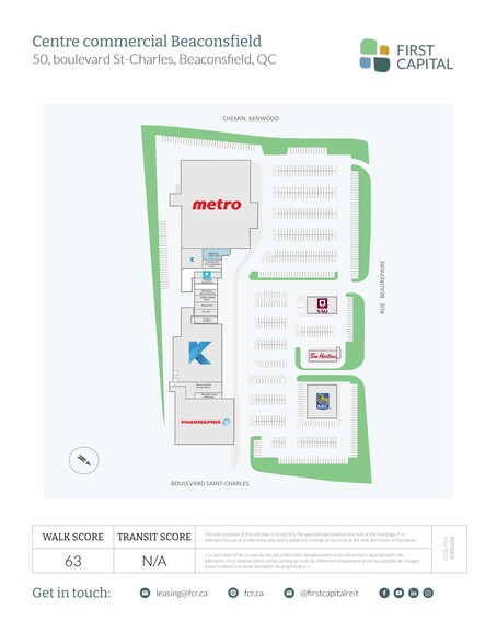 50 Blvd St-Charles, Beaconsfield, QC à louer - Plan de site – Image 1 sur 7