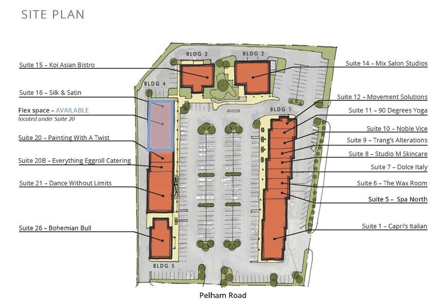 115-1-115-26 Pelham Rd, Greenville, SC à louer - Plan de site – Image 2 sur 12