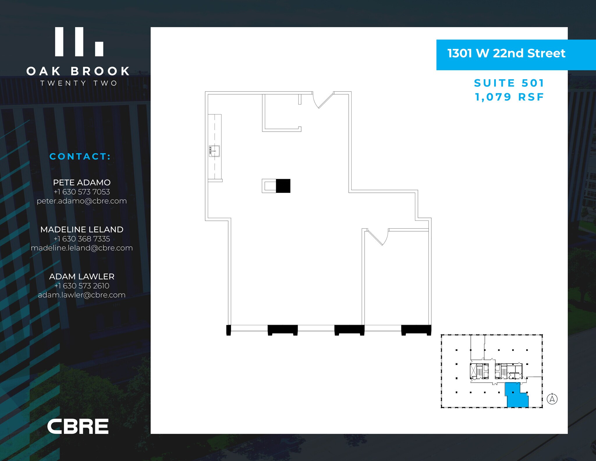1301 W 22nd St, Oak Brook, IL à louer Plan d’étage– Image 1 sur 1
