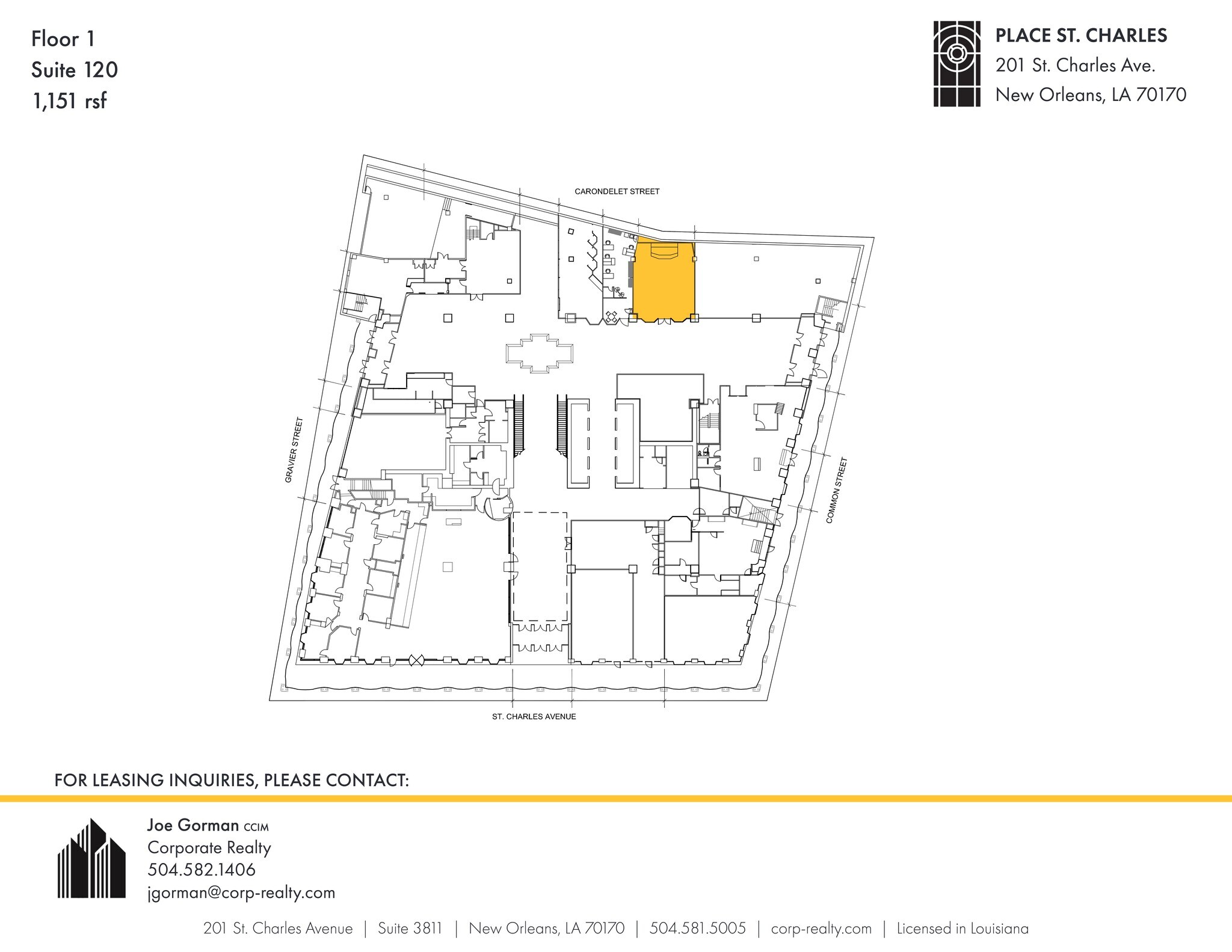 201 St. Charles Ave, New Orleans, LA à louer Plan de site– Image 1 sur 6