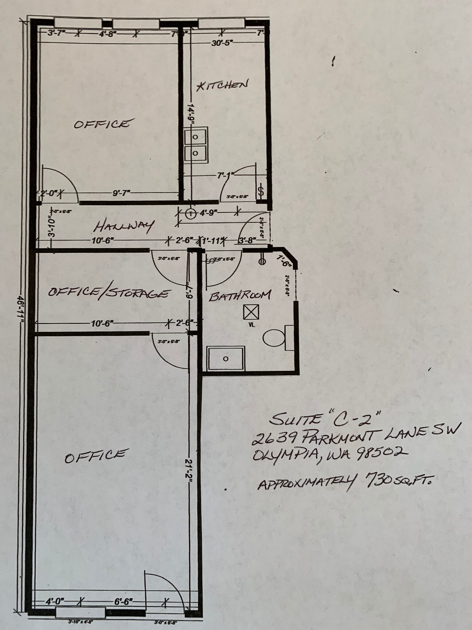 2639 Parkmont Ln SW, Olympia, WA à louer Plan d’étage– Image 1 sur 1