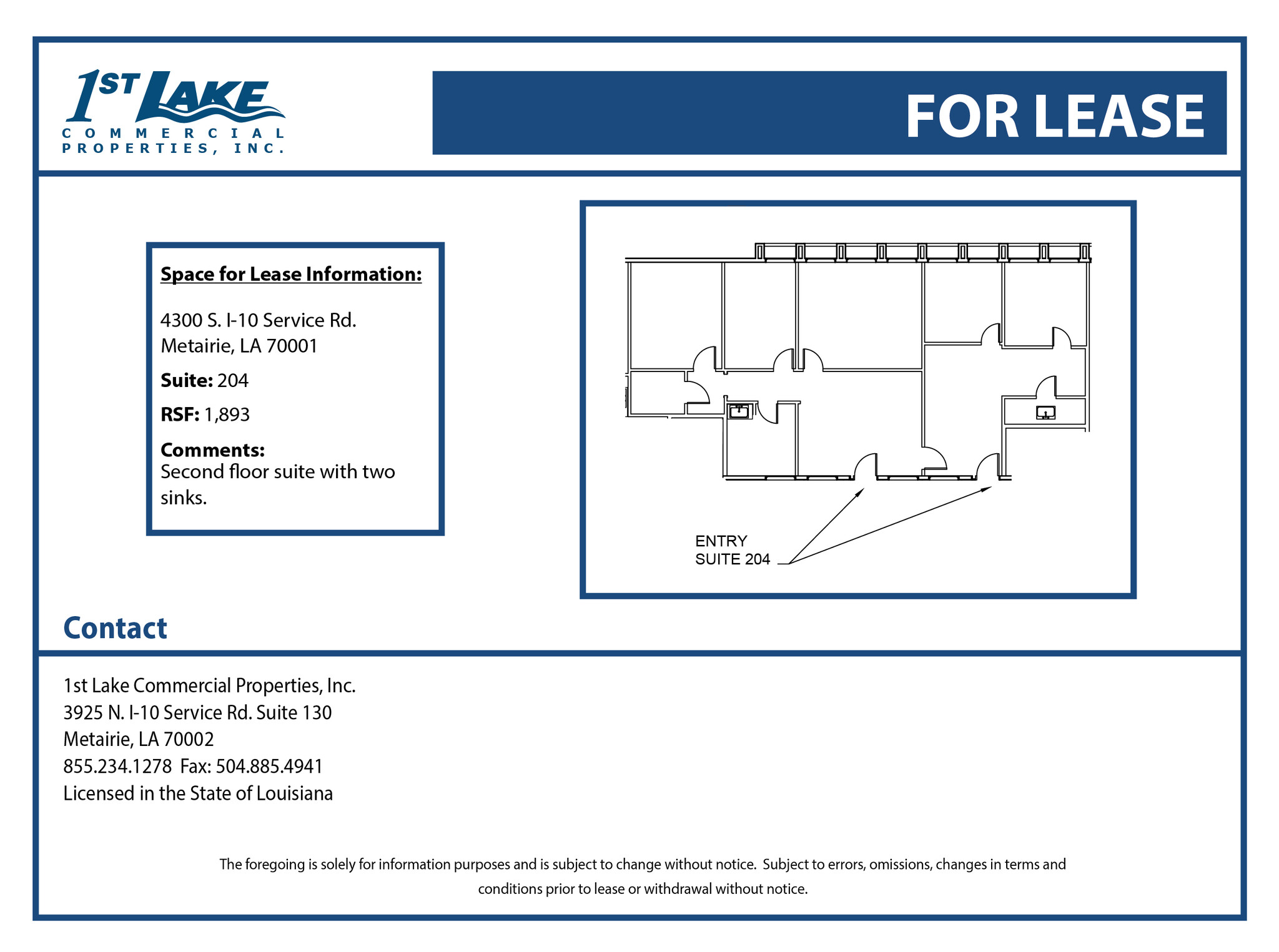 4300 S I-10 Service Rd, Metairie, LA à louer Plan d’étage– Image 1 sur 1