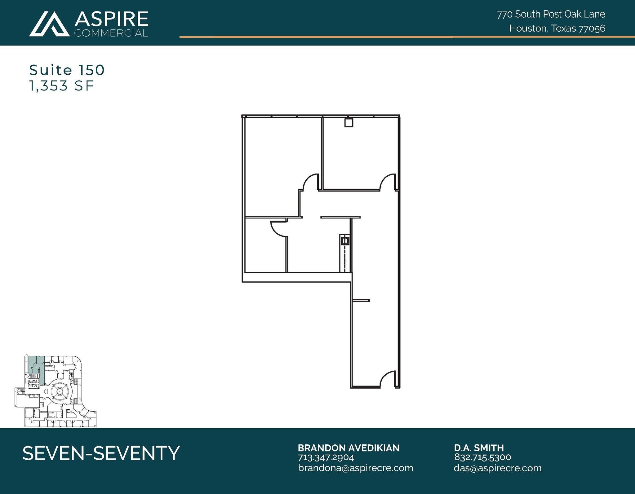 770 S Post Oak Ln, Houston, TX à louer Plan d’étage– Image 1 sur 1