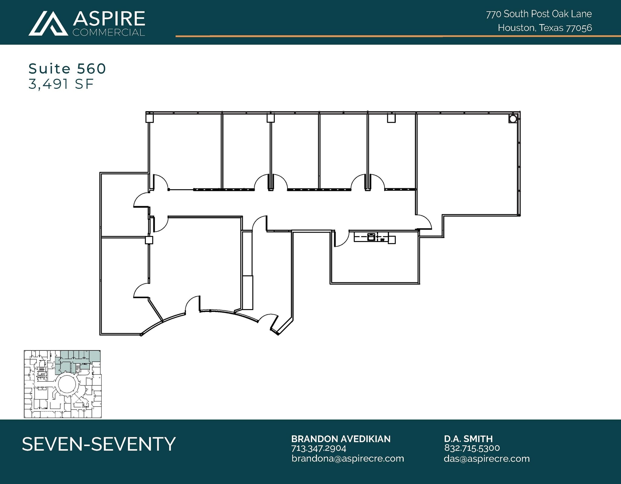 770 S Post Oak Ln, Houston, TX à louer Plan d’étage– Image 1 sur 5
