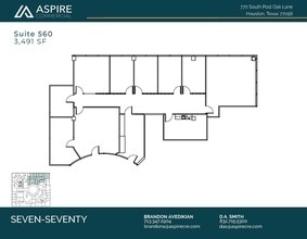 770 S Post Oak Ln, Houston, TX à louer Plan d’étage– Image 1 sur 5
