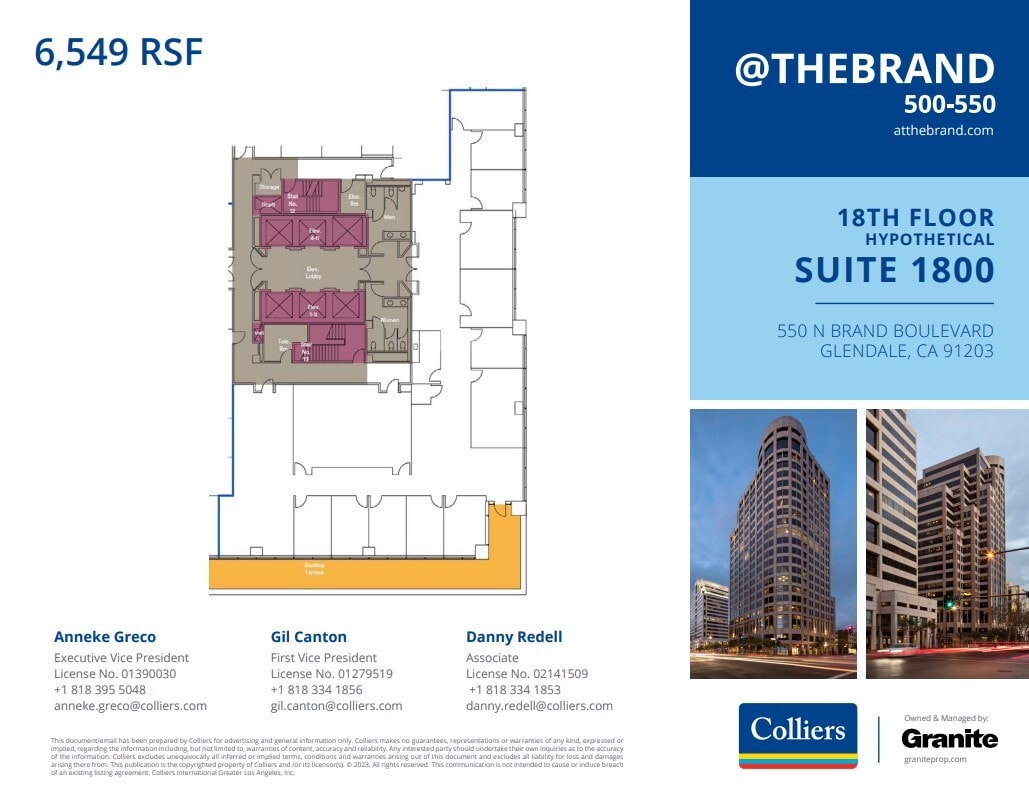 500-550 N Brand Blvd, Glendale, CA à louer Plan d’étage– Image 1 sur 1