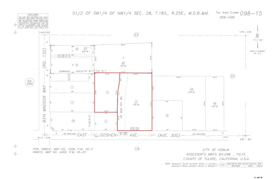 1440 Goshen Avenue, Visalia, CA à vendre - Plan cadastral – Image 1 sur 1