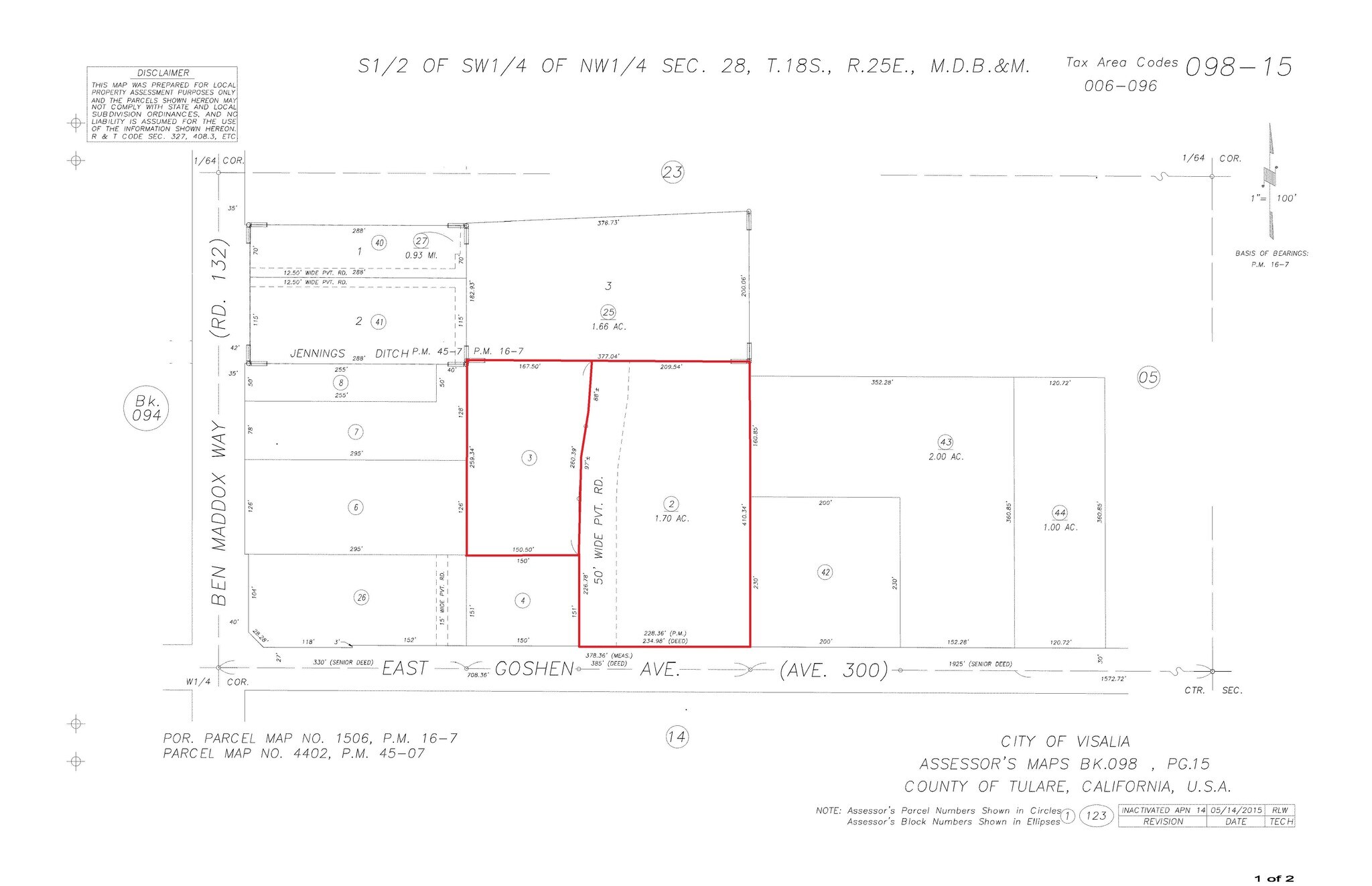 1440 Goshen Avenue, Visalia, CA à vendre Plan cadastral– Image 1 sur 2