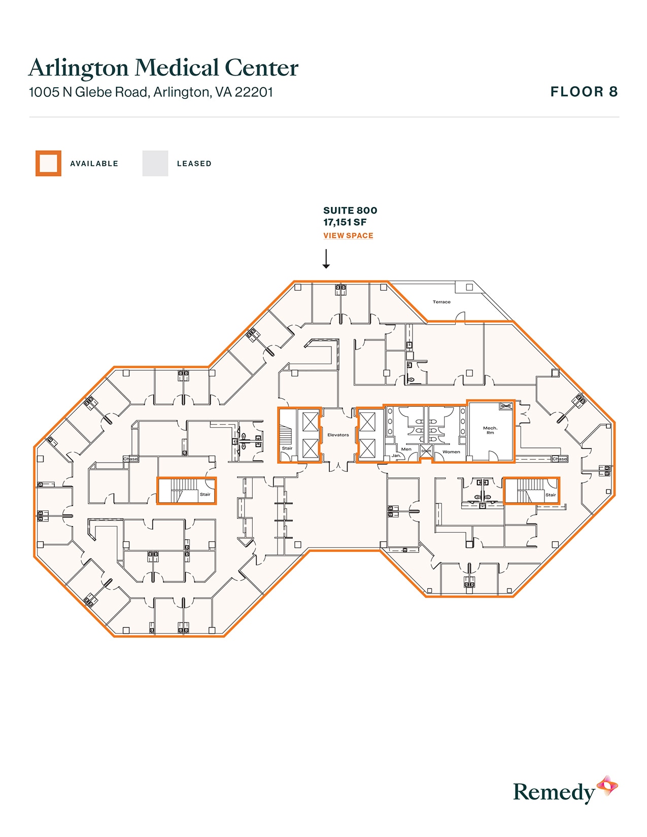 1005 N Glebe Rd, Arlington, VA à louer Plan d’étage– Image 1 sur 1