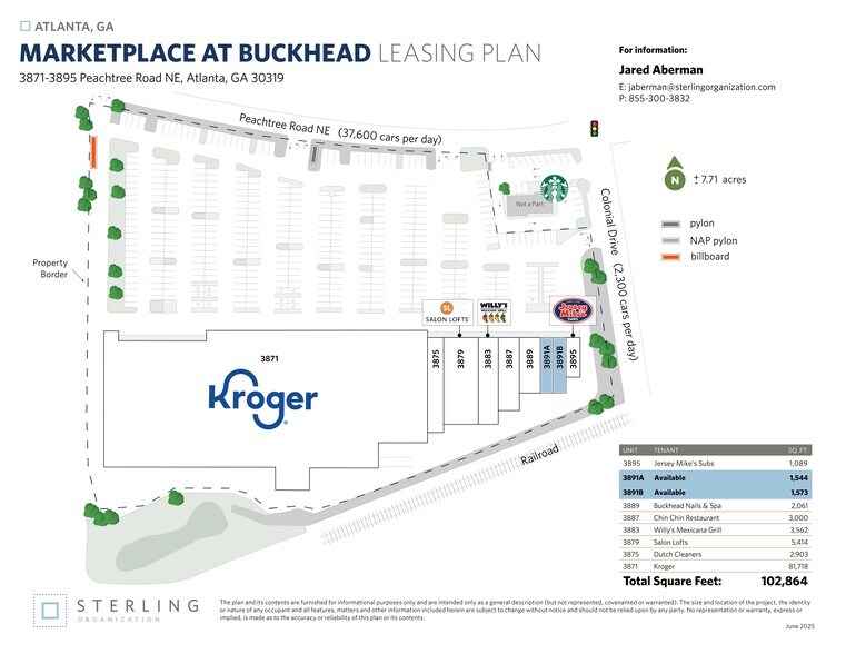 3851-3895 Peachtree Rd NE, Atlanta, GA à louer - Plan de site – Image 1 sur 13