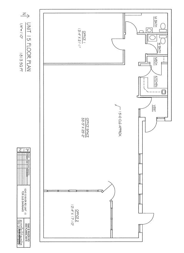 1645 S River Rd, Des Plaines, IL à louer Plan d’étage– Image 1 sur 1