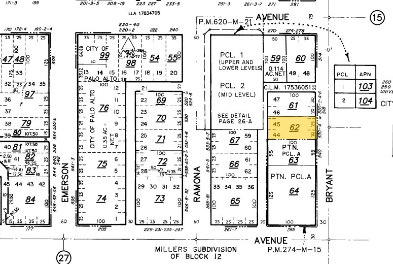 530-536 Bryant St, Palo Alto, CA à louer - Plan cadastral – Image 2 sur 6