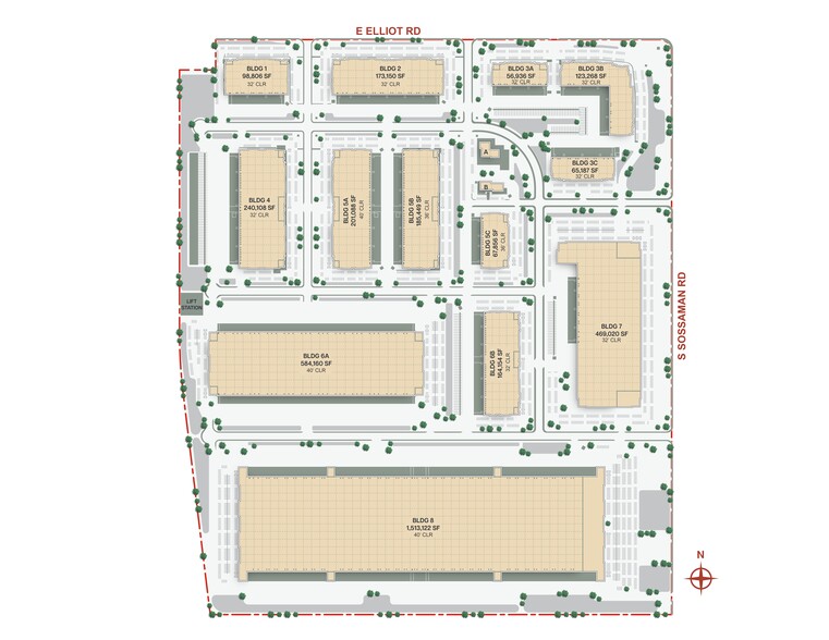 SWC Elliot Rd & Sossaman Rd, Mesa, AZ à louer - Plan de site – Image 1 sur 11