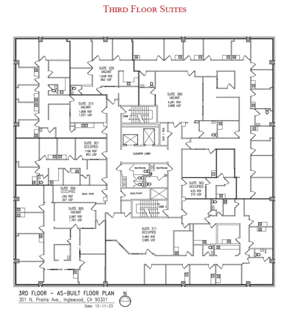 301 N Prairie Ave, Inglewood, CA à louer Plan d’étage– Image 1 sur 1