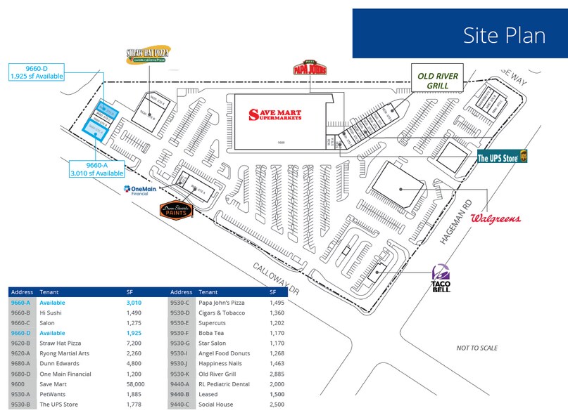 9530-9600 Hageman Rd, Bakersfield, CA à louer - Plan de site – Image 2 sur 3