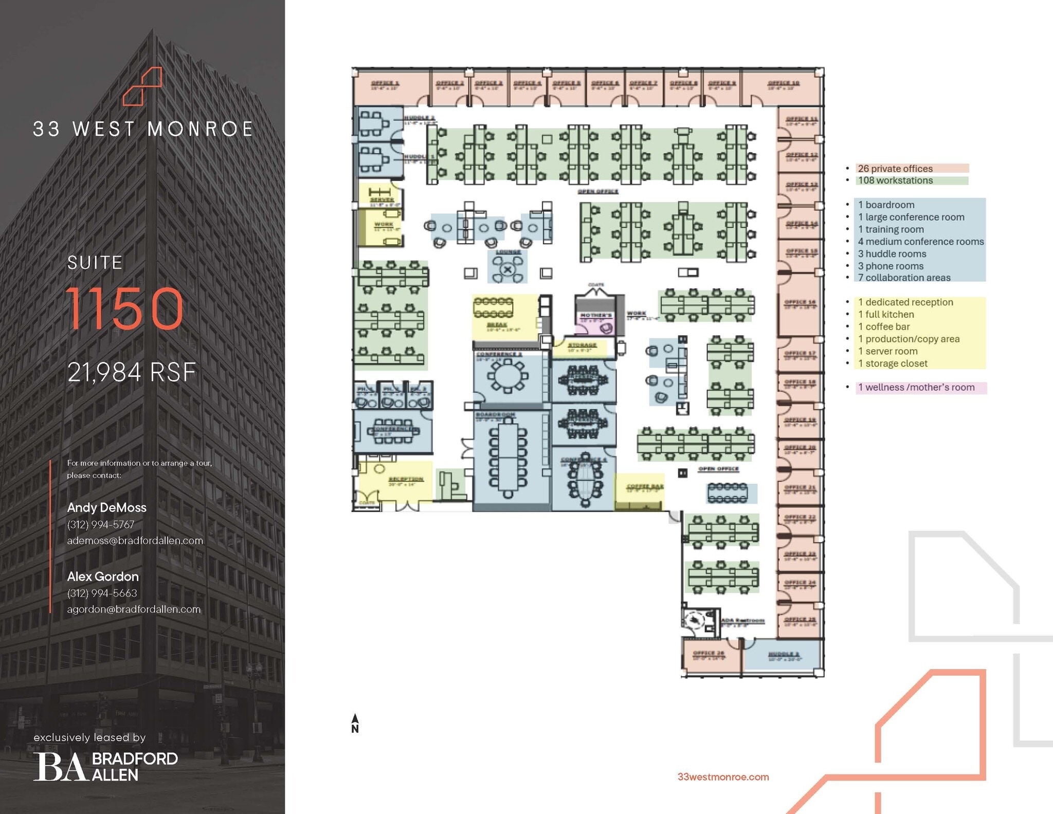 33 W Monroe St, Chicago, IL à louer Plan d’étage– Image 1 sur 7